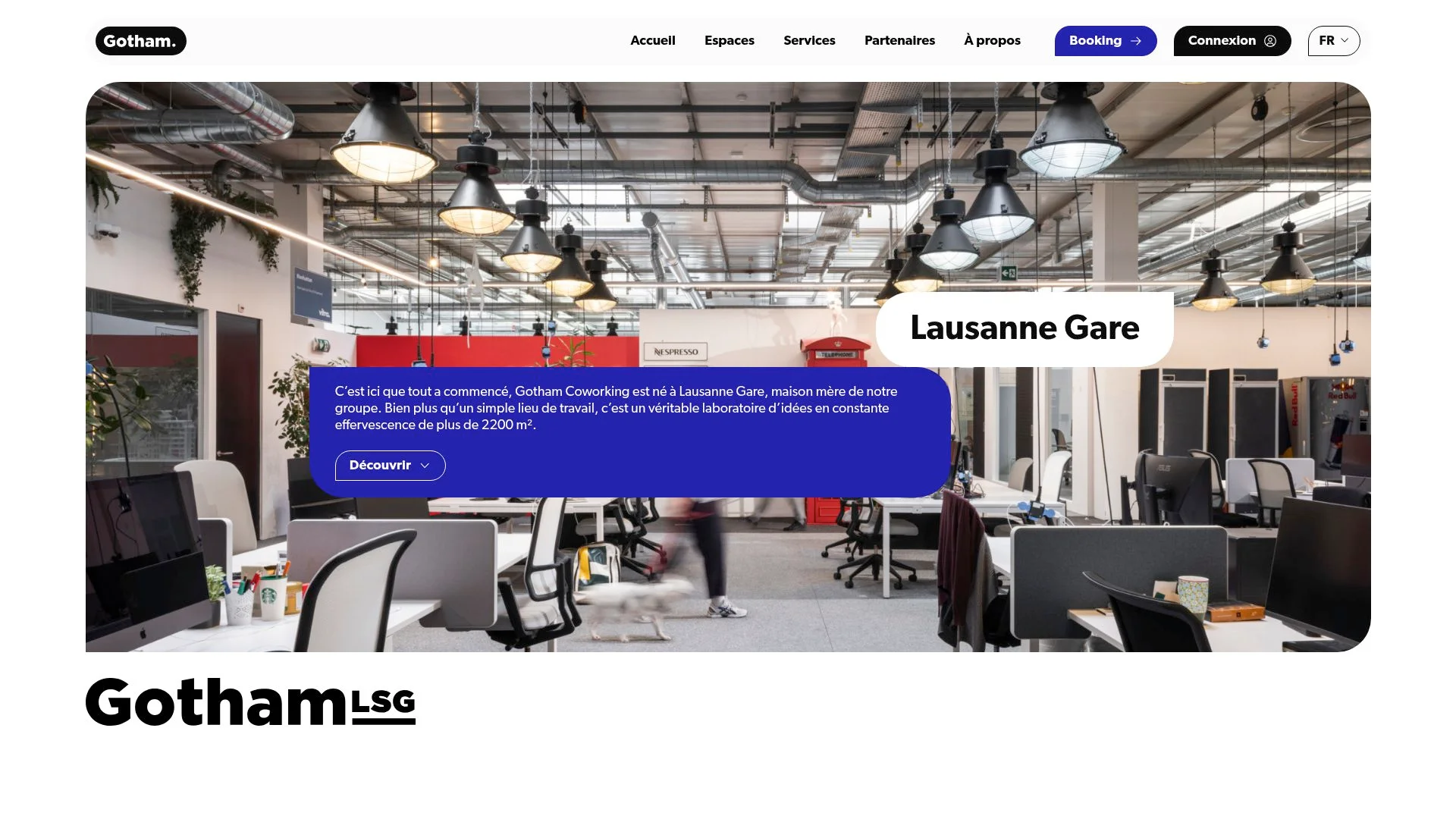 Espace de coworking moderne et lumineux à Lausanne Gare.