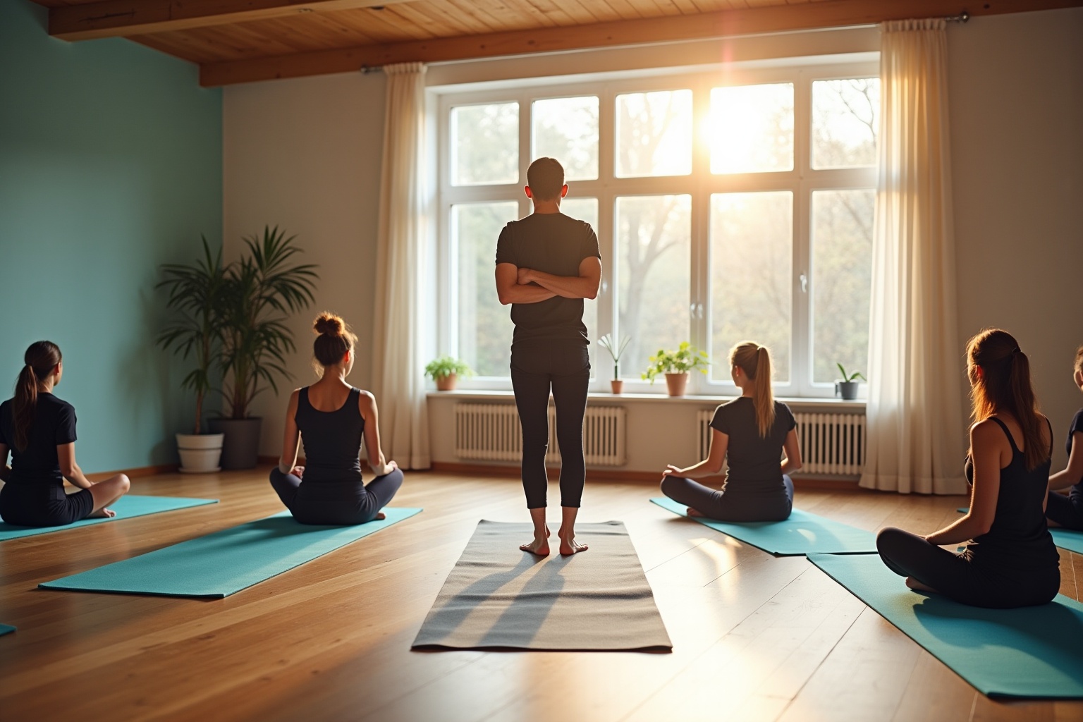 Salle de yoga à Lausanne, pratique et cours de yoga dans un studio spacieux et lumineux.