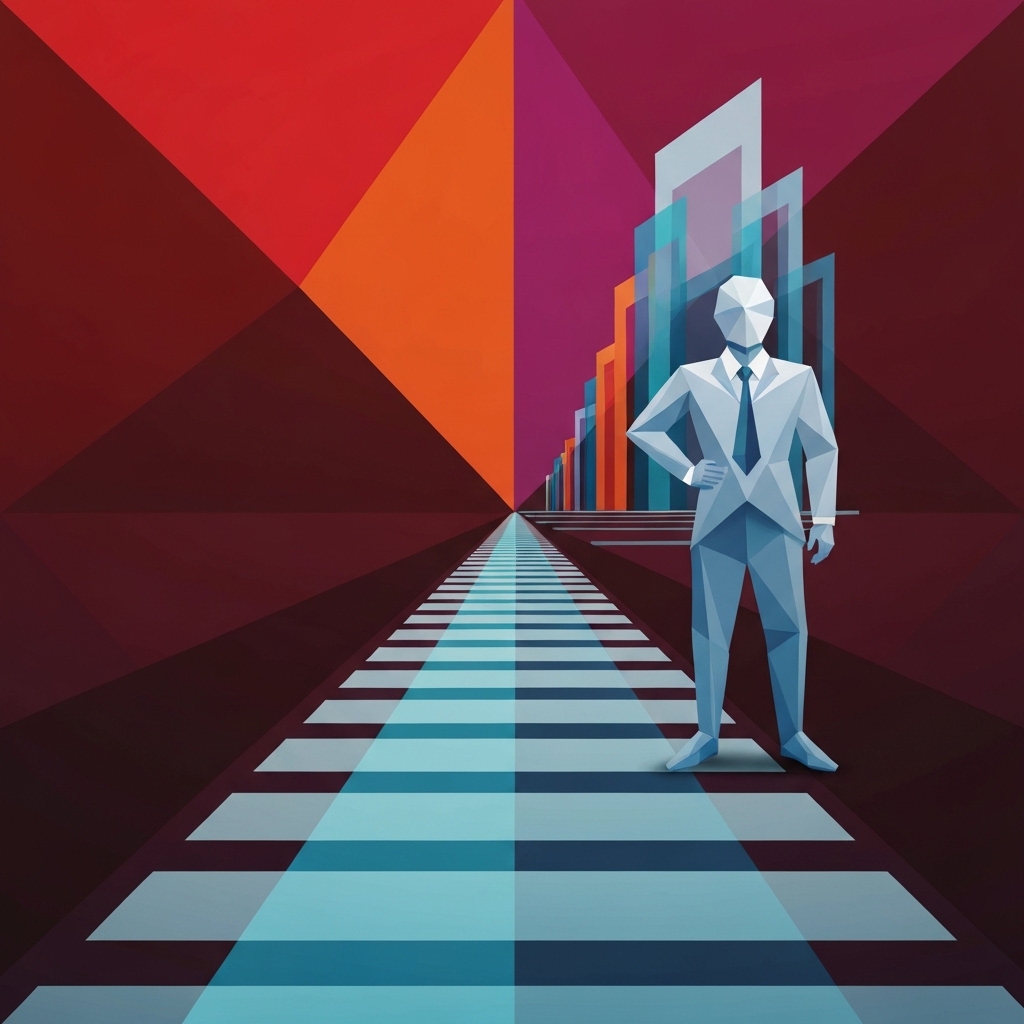 Domiciliation consultants indépendants: cheminement abstrait illustrant le guide pas à pas vers leur adresse professionnelle.