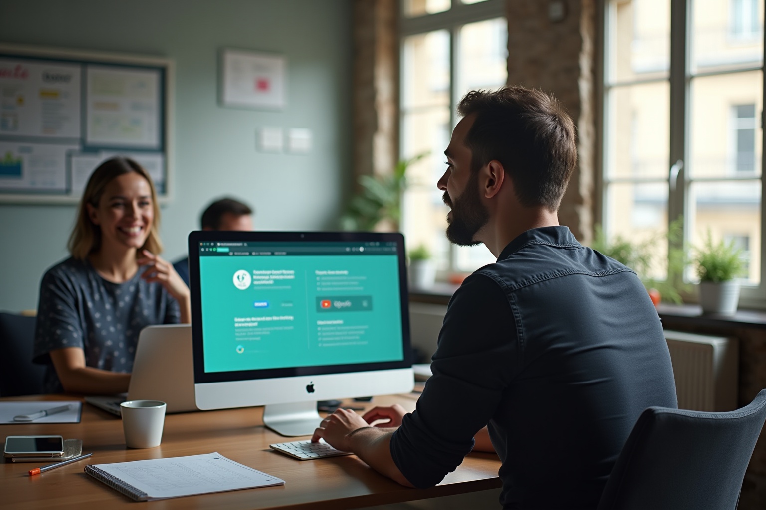Un freelancer en formation IA avec OPCO et CPF dans un espace de coworking