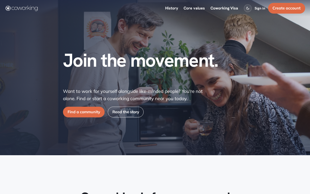 Coworking homepage